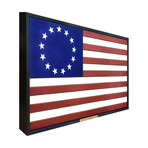 Betsy Ross Wooden American Flag (Horizontal)