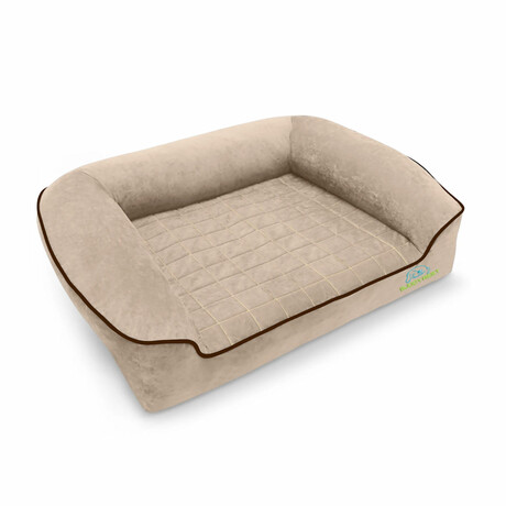 Romeo Advanced Orthopedic Bolster Dog Bed // Large (Champagne Beige)