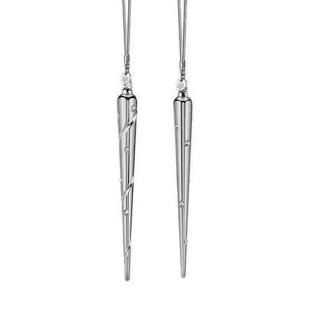 Icicle Diamante // Petite Luxe // White Rhodium // Set of 2