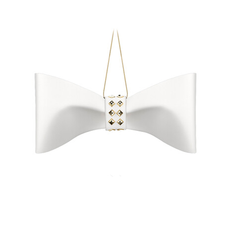 White Bow Luxe // Gold Studs