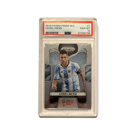 Lionel Messi // 2018 Panini Prizm W/C // PSA 10 Gem Mint