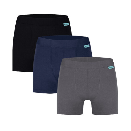 Boxers // Pack of 3 // Black + Indigo + Gray (M)