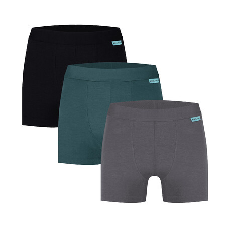 Boxers // Pack of 3 // Black + Green + Gray (M)