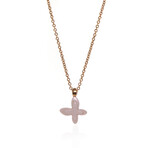 Freevola 18k Rose Gold + Pink Butterfly Pendant Necklace // 15"-16" // Store Display