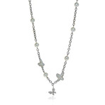 Freevola 18k White Gold + Diamond + Pearl Necklace // 14.5"-16" // Store Display