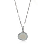 Talita 18k White Gold + Diamond + Moonstone Necklace // 28" // Store Display