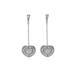 Giulietta E Romeo 18k White Gold + Diamond Heart Dangle Earrings // Store Display