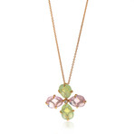 Mimi Milano Mila 18k Rose Gold + Diamond + Rose Quartz Necklace // 15.5"-16.5" // Store Display
