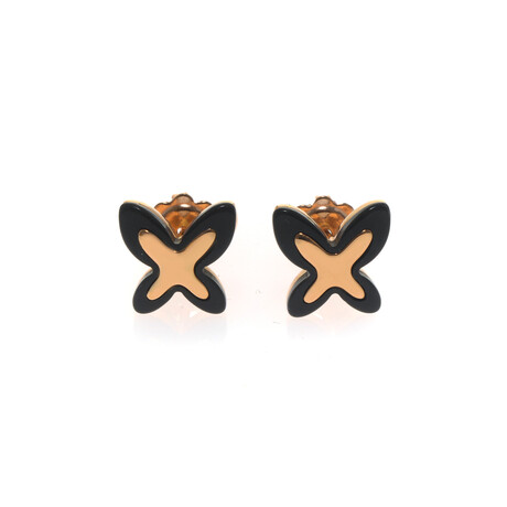 Freevola 18k Rose Gold + Onyx Earrings // Store Display