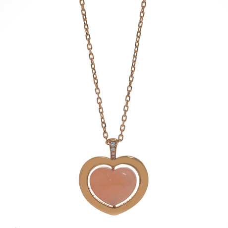 Giulietta E Romeo 18k Rose Gold + Diamond + Quartzite Necklace // 28" // Store Display