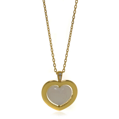 Giulietta E Romeo 18k Yellow Gold + Diamond + Quartzite Necklace // 28" // Store Display