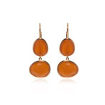 Talita 18k Rose Gold + Carnelian Double-Dangle Earrings // Store Display