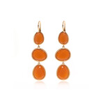Talita 18k Rose Gold + Carnelian Triple-Dangle Earrings // Store Display