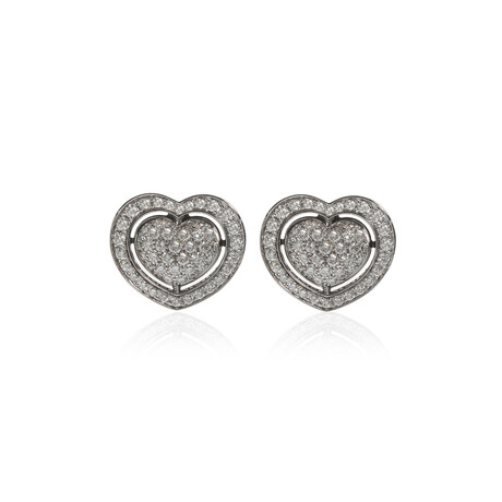 Giulietta E Romeo 18k White Gold + Diamond Earrings // Store Display