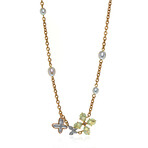 Freevola 18k Rose Gold + Diamond + Pearl Necklace // 12"-14" // Store Display