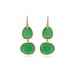 Talita 18k Rose Gold + Green Jade Earrings // Store Display