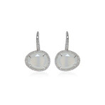 Talita 18k White Gold + Diamond + Moonstone Drop Earrings // Store Display