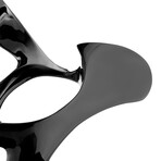 Abstract Mask Floor Sculpture (Black + Black Base)