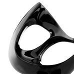 Abstract Mask Floor Sculpture (Black + Black Base)