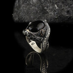 925 Sterling Silver + Black Onyx Ring (7.5)