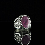 925 Sterling Silver Hand-Engraved Natural Ruby Ring (9)