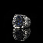 925 Sterling Silver + Oxidized Sapphire Ring (8)