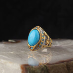 Gold-Plated 925 Sterling Silver + Turquoise Ring (5)