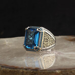 925 Sterling Silver + Blue Topaz Ring (6)