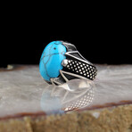 925 Sterling Silver + Turquoise Stone Pinky Ring (9)