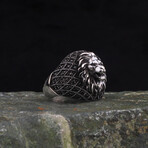 925 Sterling Silver Lion Ring (7.5)