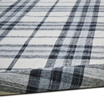 Jens Eco-Friendly PET Dhurrie // Navy + Sky Blue + Black (3'6" x 5'6" Accent Rug)