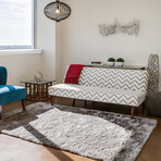 Freya Plush Shag // Gray + Silver Mink (2' x 3'4" Accent Rug)