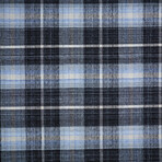 Jens Eco-Friendly PET Dhurrie // Black + Sky Blue (2' x 3' Accent Rug)