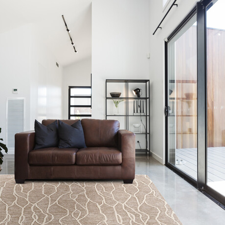 Fadden Minimalist Abstract Wool // Taupe + Ivory (2' x 3' Accent Rug)