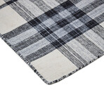 Jens Eco-Friendly PET Dhurrie // Navy + Sky Blue + Black (3'6" x 5'6" Accent Rug)