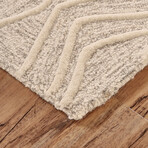 Fadden Minimalist Abstract Wool // Natural Tan + Ivory (5' x 8' Area Rug)