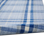 Jens Eco-Friendly PET Dhurrie // Navy + Sky Blue + White (3'6" x 5'6" Accent Rug)