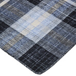 Jens Eco-Friendly PET Dhurrie // Black + Sky Blue (2' x 3' Accent Rug)