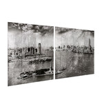 New York Skyline // Reverse Printed Tempered Glass with Silver Leaf (New York Skyline A)