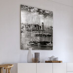 New York Skyline // Reverse Printed Tempered Glass with Silver Leaf (New York Skyline A)