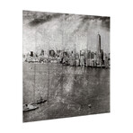 New York Skyline // Reverse Printed Tempered Glass with Silver Leaf (New York Skyline A)