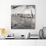 New York Skyline // Reverse Printed Tempered Glass with Silver Leaf (New York Skyline A)