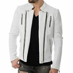 Gary Leather Jacket // White (M)