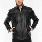 Aaron Leather Jacket // Black (S)