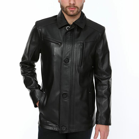 Eric Leather Jacket // Black (S)