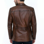 Adam Leather Jacket // Brown (L)