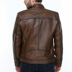 Otis Leather Jacket // Brown (L)