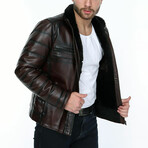 Kyle Leather Jacket // Brown (2XL)