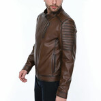 Otis Leather Jacket // Brown (L)