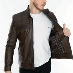 Cory Leather Jacket // Brown (M)